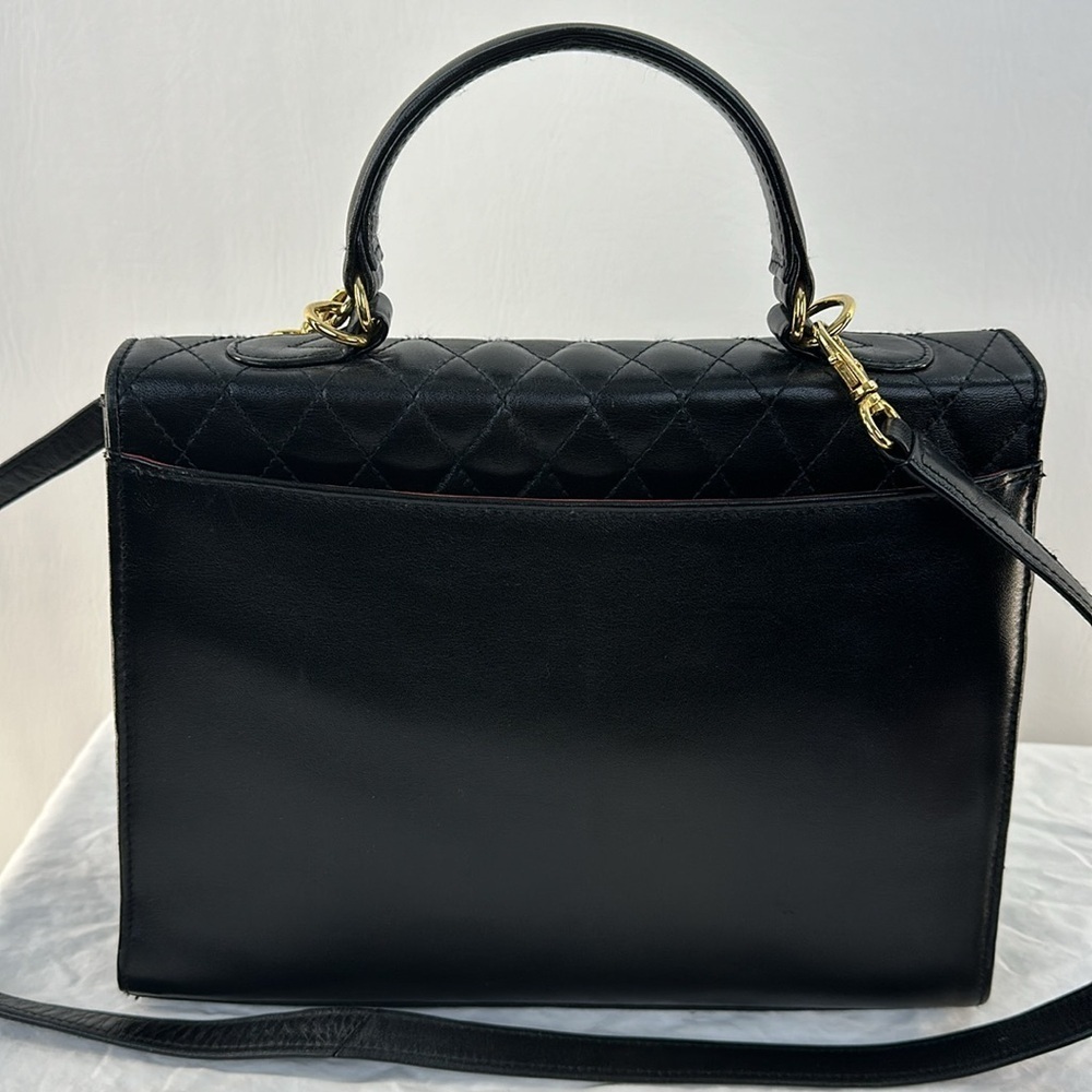 Vintage Fred Hayman Quilted Chic Leather Lady Handbag - Picture 3 of 10